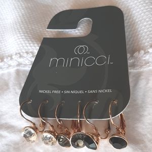 3 pair Minicci pierced earrings